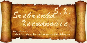 Srebrenka Kecmanović vizit kartica